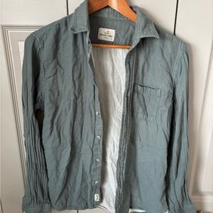 Marine Layer Teal Button-Up Shirt 100% Cotton